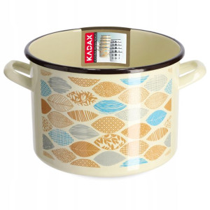 Garnek Emaliowany Solidny Wysoki Duży 14cm 1,5 L