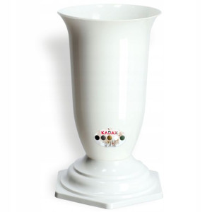 Wazon Flakon Na Cmentarz Grób Nagrobek Biały 23cm
