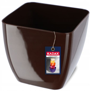 Doniczka Osłonka Kwiaty Kwadratowa Brązowa 17cm