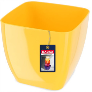 Doniczka Osłonka Kwiaty Kwadratowa Żółta 12cm