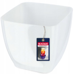 Doniczka Osłonka Na Kwiaty Kwadratowa Biała 8cm