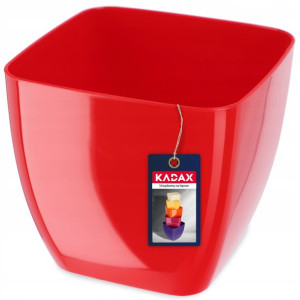 Doniczka Osłonka Na Kwiaty Kwadratowa Czerwona 8cm
