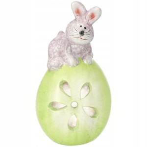 Figurka Wielkanocna Zajączek Na Jajku Ceramiczna