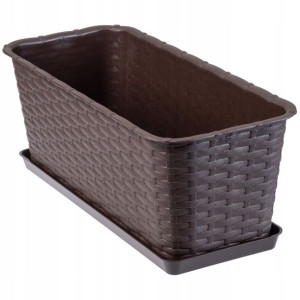 Doniczka Donica Balkonowa Podstawka 40cm Brąz