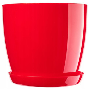 Doniczka Osłonka Na Kwiaty Podstawka Czerwona 14cm