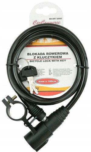 Gruba Blokada Rowerowa Zapięcie 100cm 2xkluczyk