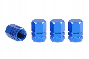 Aluminiowe nakrętki na wentyle niebieski połysk