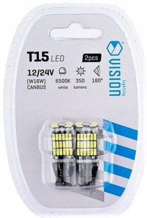 2x Żarówka Led W16w 12/24v Cofania Wsteczne Canbus