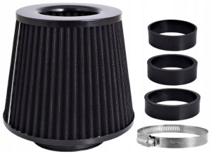 Sportowy Filtr Powietrza Stożek Chrom + 3 Adaptery