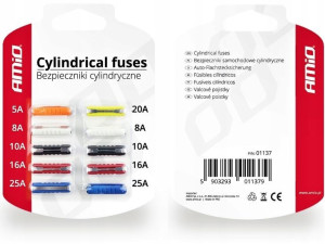 Bezpieczniki Samochodowe Cylindryczne 10szt 8-25a