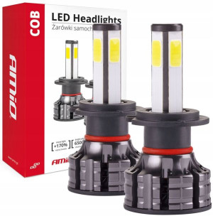 Żarówki Led H7 4xcob 4side 12v/24v 6500k Ledy Amio