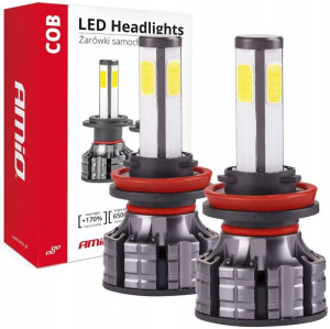 Żarówki Led H8/h9/h11 Cob 4side 12v/24v 6500k Amio