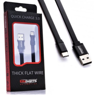 Płaski Kabel Usb Ze Złączem Usb-c Quick Charge 3.0
