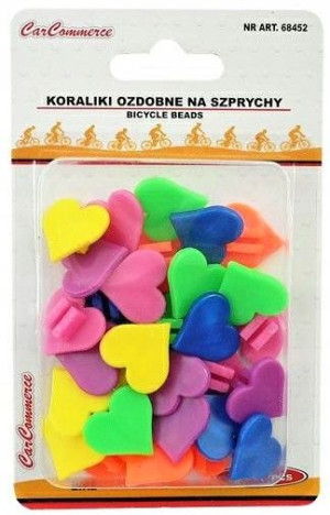 Kolorowe Koraliki Serduszka Na Szprychy 30 Sztuk