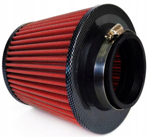 Sportowy Filtr Powitrza Stożek Carbon + 3 Adaptery