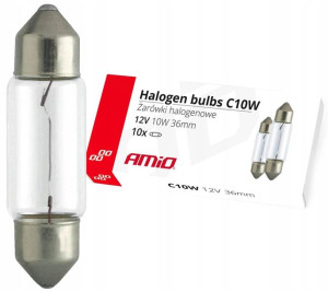 Żarówka Żarówki 12v Rurka C10w 36mm Rurkowe 10szt