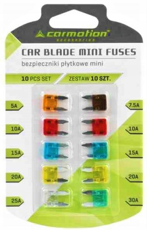 Bezpieczniki Płytkowe Mini Blister 10 Sztuk