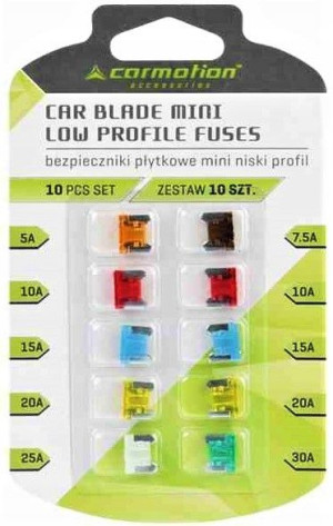 Bezpieczniki Płytkowe Mini Niski Profilx10 Blister