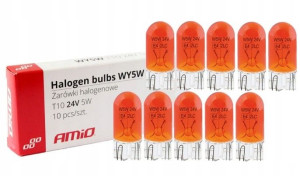 Żarówki Halogenowe Wy5w T10 5w Amber 24v 10szt