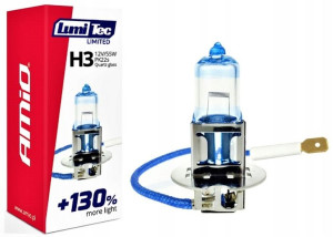 Żarówka H3 12v 55w Xenon Look +130% Amio Lumitec