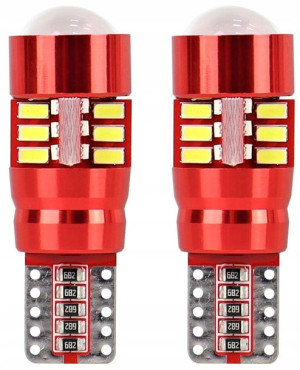 Żarówki W5w Led 12/24v Canbus Postojówki Soczewka