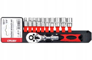 Klucz Nasadowy 1/4 Grzechotka 4-13mm Zestaw 11el