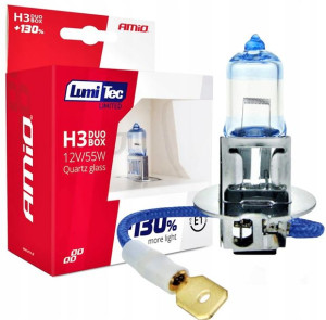 2x Żarówka H3 12v 55w Xenon Look +130% Lumitec