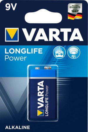 Bateria alkaliczna VARTA LONGLIFE 9V (6F22) 1 szt. 6F22 6LR61 J 6AM6 MN1604