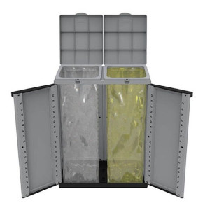 Kosz na śmieci do recyklingu Czarny/Szary (68 x 39 x 88,7 cm)