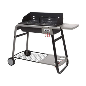 Grill Węglowy na Kólkach 120 x 58,5 x 95 cm Czarny/Szary