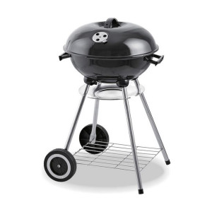 Grill Węglowy z Pokrywką i Kółkami EDM Czarny (Ø 44 x 70 cm)