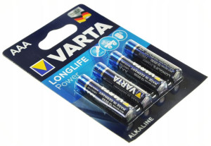 Bateria alkaliczna VARTA LONGLIFE AAA (R3) 4 SZTUKI 1,5V LR03 R03 MN 2400