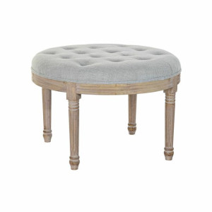 Taboret DKD Home Decor 8424001794416 Naturalny Szary Płótno Drewno