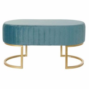 Taboret DKD Home Decor 8424001829804 Niebieski Złoty Metal Aksamit