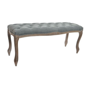 Taboret DKD Home Decor   Szary Naturalny Drewno Poliester Ciemny szary