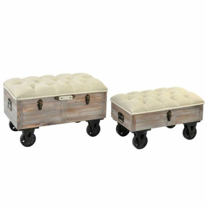 Taboret DKD Home Decor   Jodła Czarny Beżowy Brązowy Poliester