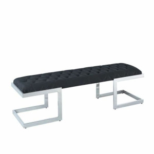 Taboret DKD Home Decor   Czarny Poliester Stal (140 x 40 x 40 cm)