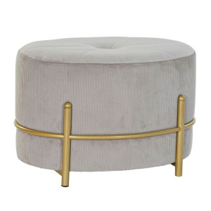 Taboret DKD Home Decor   Beżowy Złoty Metal Poliester Aksamit (51 x 36