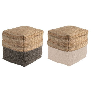 Puff DKD Home Decor Naturalny 40 x 40 x 40 cm Dwuowy Miejska