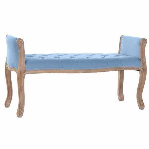 Taboret DKD Home Decor   Niebieski Brązowy Płótno Drewno kauczukowe