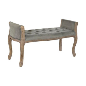 Taboret DKD Home Decor   Szary Poliester Aksamit Drewno kauczukowe