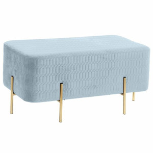 Taboret DKD Home Decor   Złoty Metal Poliester Błękitne niebo Gąbka