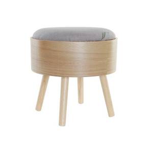 Taboret DKD Home Decor   Naturalny Beżowy Poliester Drewno MDF