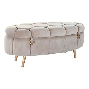 Skrzynia ławka DKD Home Decor Beżowy Metal Poliester (125 x 55 x 53 cm)