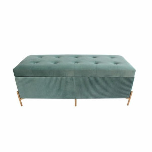 Foot-of-bed Bench DKD Home Decor Poliester MDF Kolor Zielony Glamour
