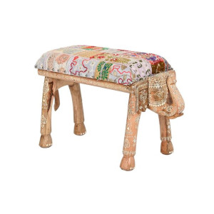 Taboret DKD Home Decor Słoń 65 x 31,7 x 38 cm Wielokolorowy Drewno mango