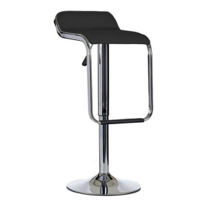 Taboret Srebrzysty Czarny Metal Skórzany
