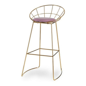 Taboret Różowy Złoty Poliester Żelazo (51 x 94 x 52 cm)