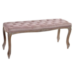 Taboret DKD Home Decor Różowy Poliester Drewno kauczukowe (112 x 38 x 48