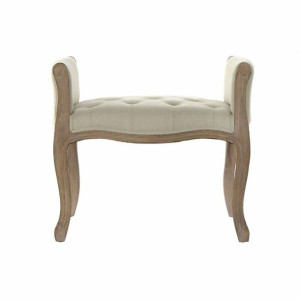 Taboret DKD Home Decor   Naturalny Szary Poliester Aksamit Drewno kauczuk